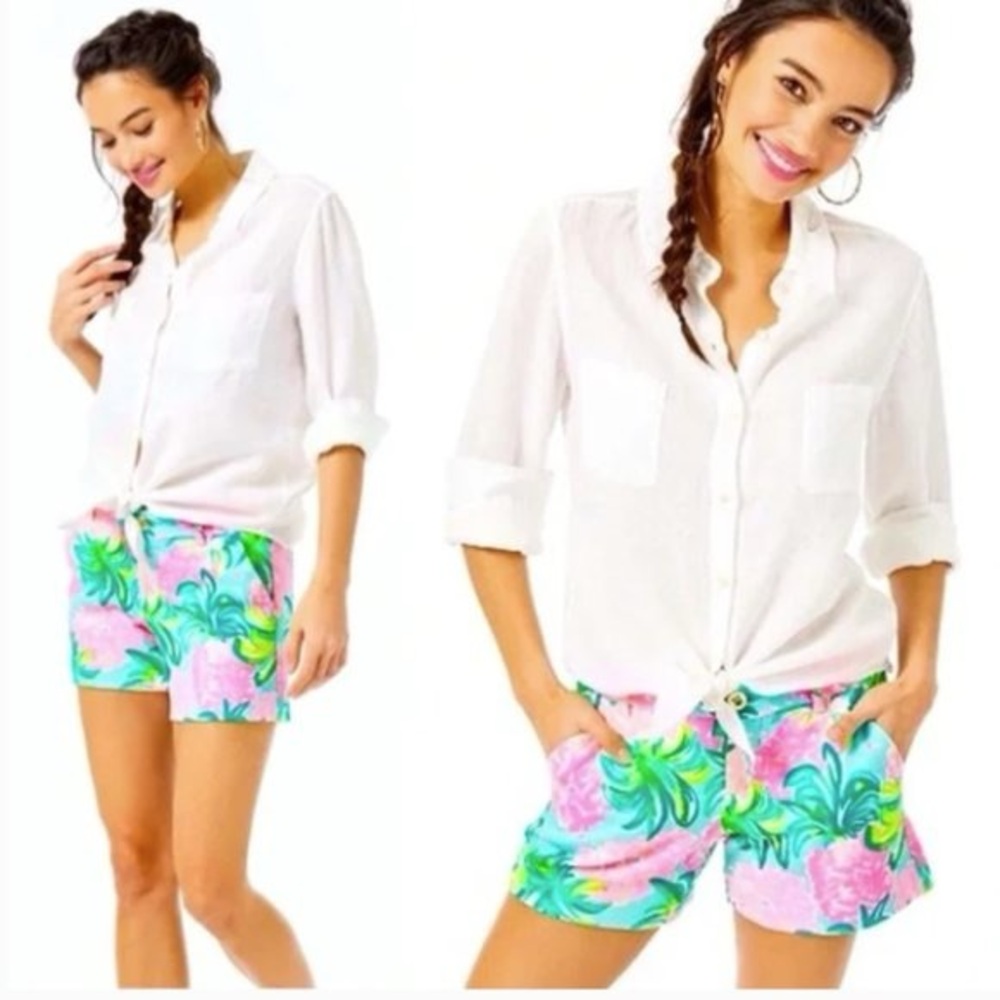 EUC Size 2 Pineapple Shake Lilly Pulitzer Callahan Shorts